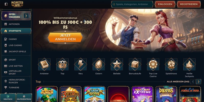 Casino monsterwin france, bonus sans dépôt monsterwin